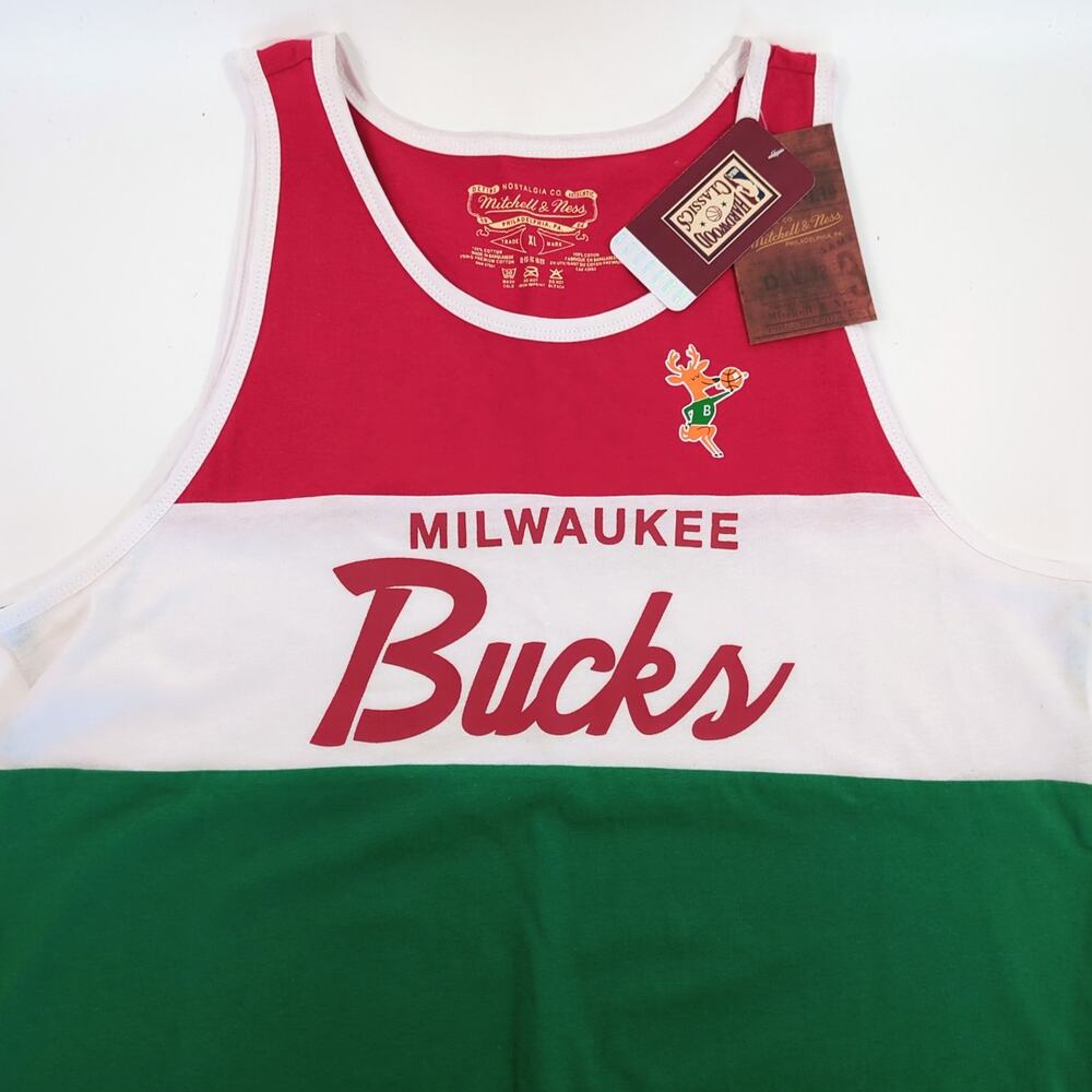 Milwaukee Bucks Youth XL 18-20 Cotton Tank Top Mitchell & Ness NEW NWT NBA